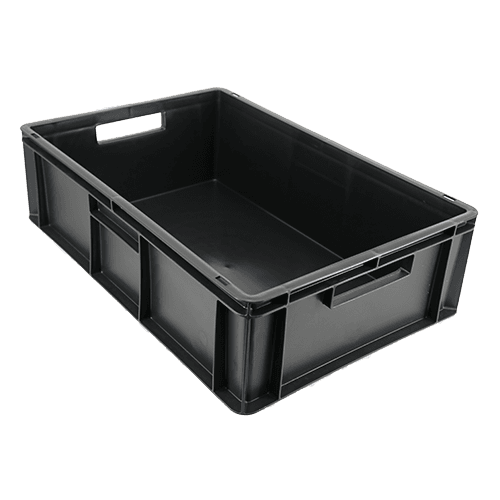SC64180 plastic stacking euro container box in black