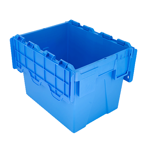 ALC25 LE light blue plastic attached lid container box with light blue lid